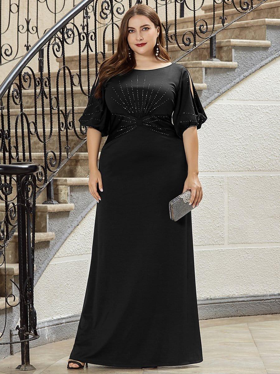 Round Neck Bodycon Wedding Guest Dress with Sleeves