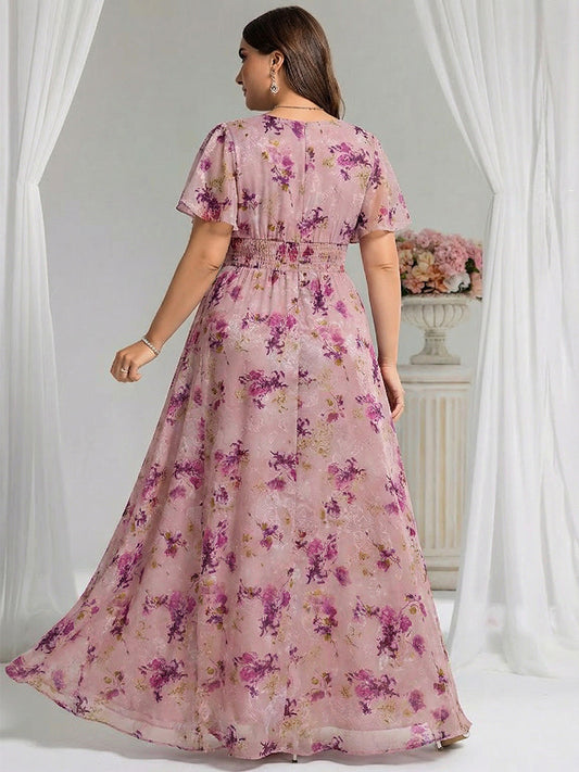 Plus Size Chiffon Simple Pleated A-Line Bridesmaid Dress