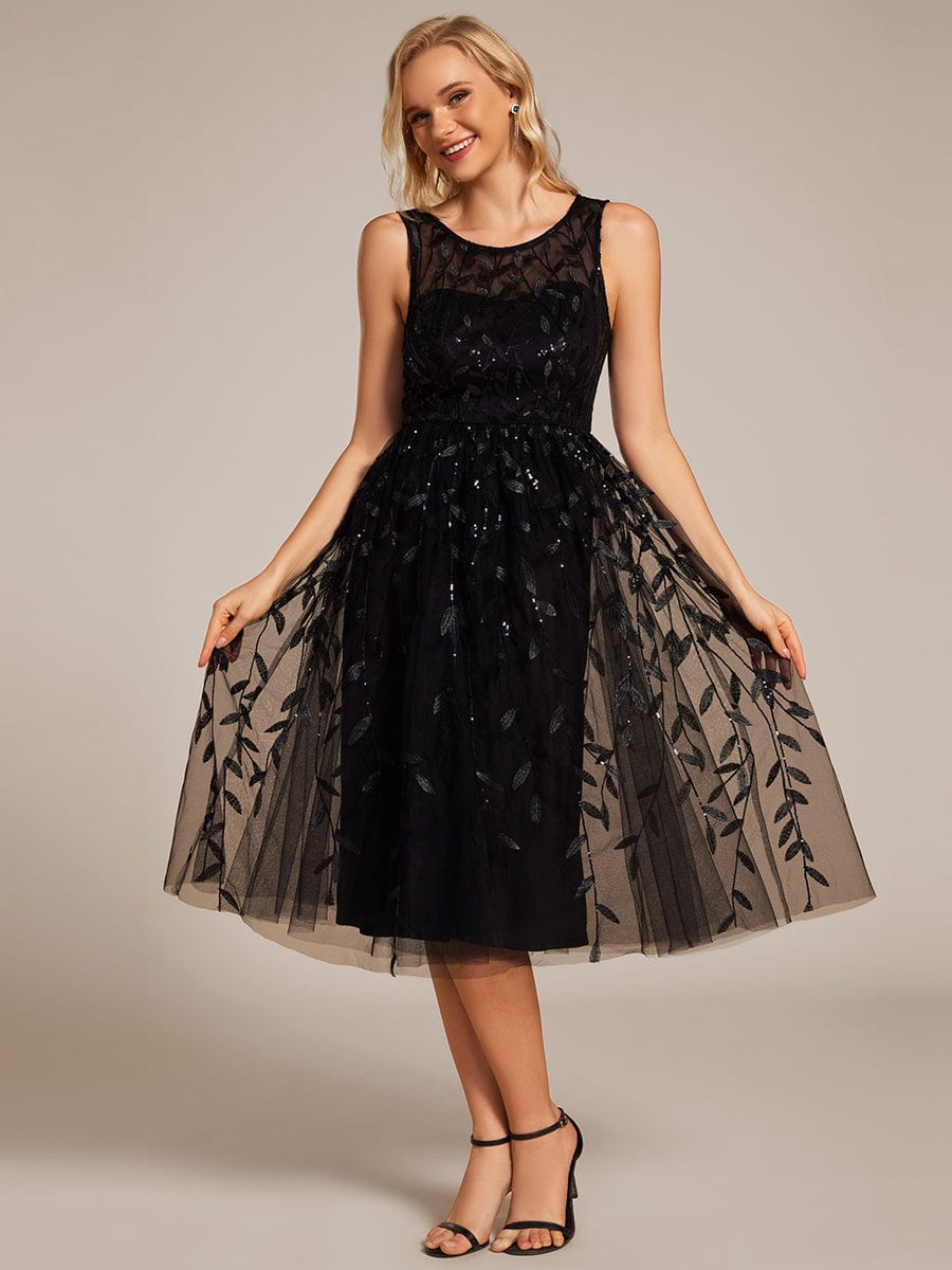 Sequin Embroidery Wedding Guest Dress