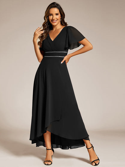 Chiffon High-Low Flowy Wedding Guest Dress