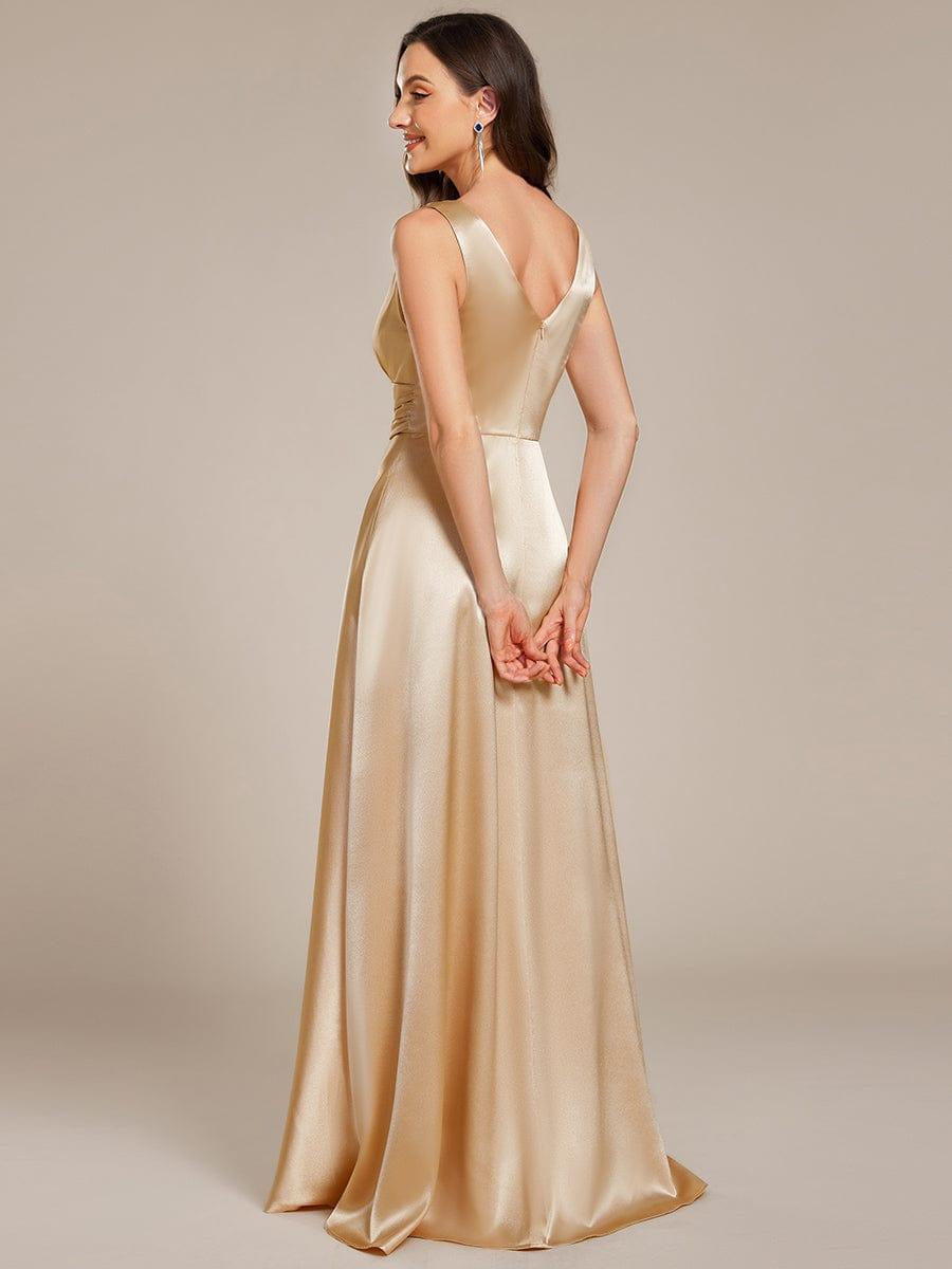 Satin Maxi Wedding Guest Dress with Pockets