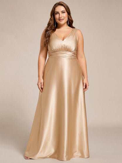 Satin Maxi Wedding Guest Dress with Pockets