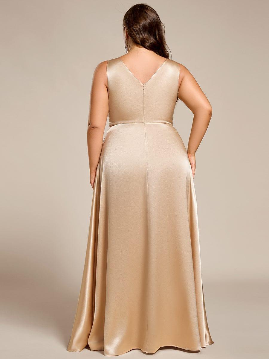 Satin Maxi Wedding Guest Dress with Pockets