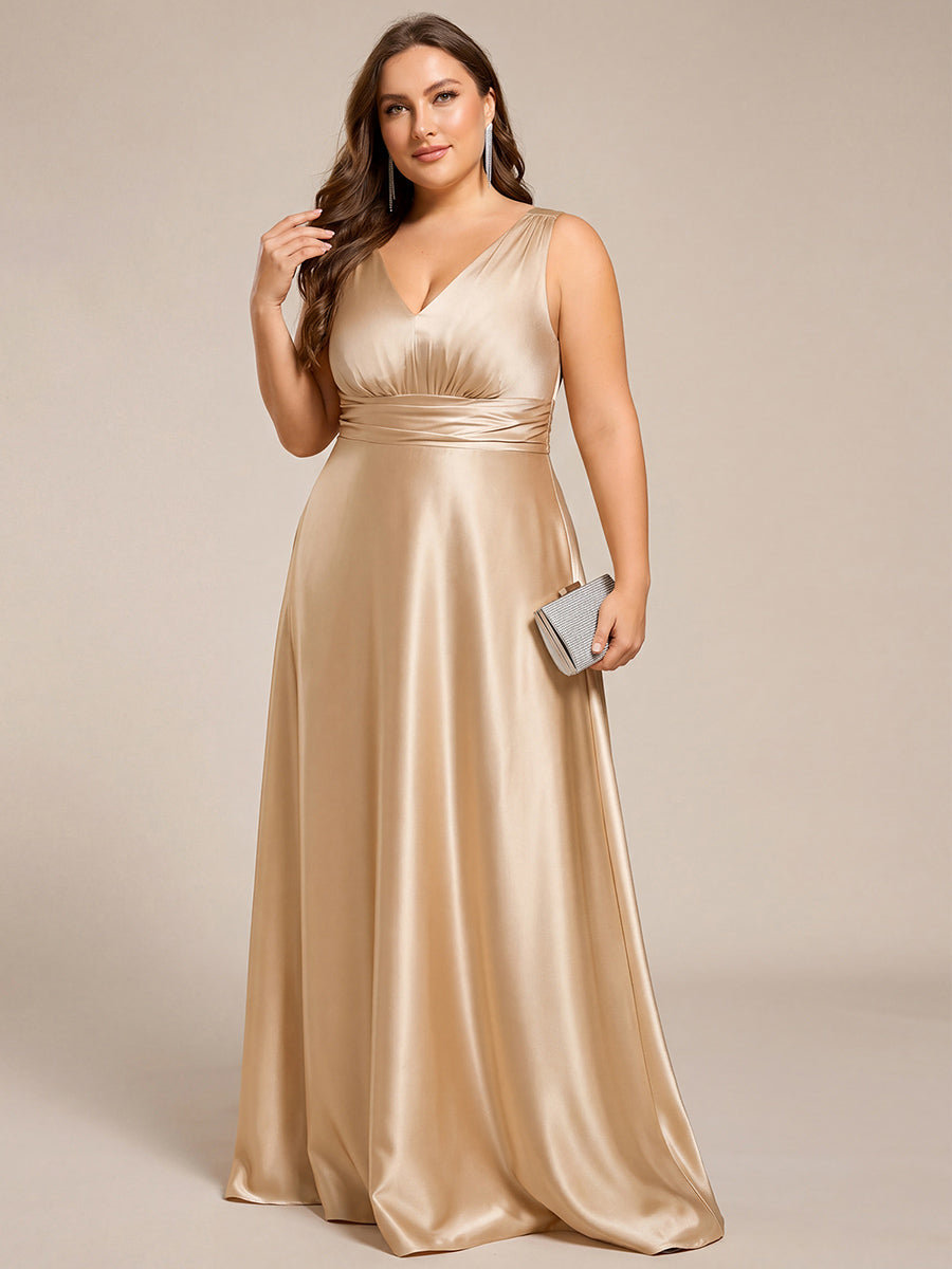 Satin Maxi Wedding Guest Dress with Pockets
