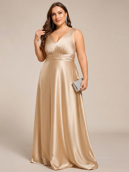 Satin Maxi Wedding Guest Dress with Pockets