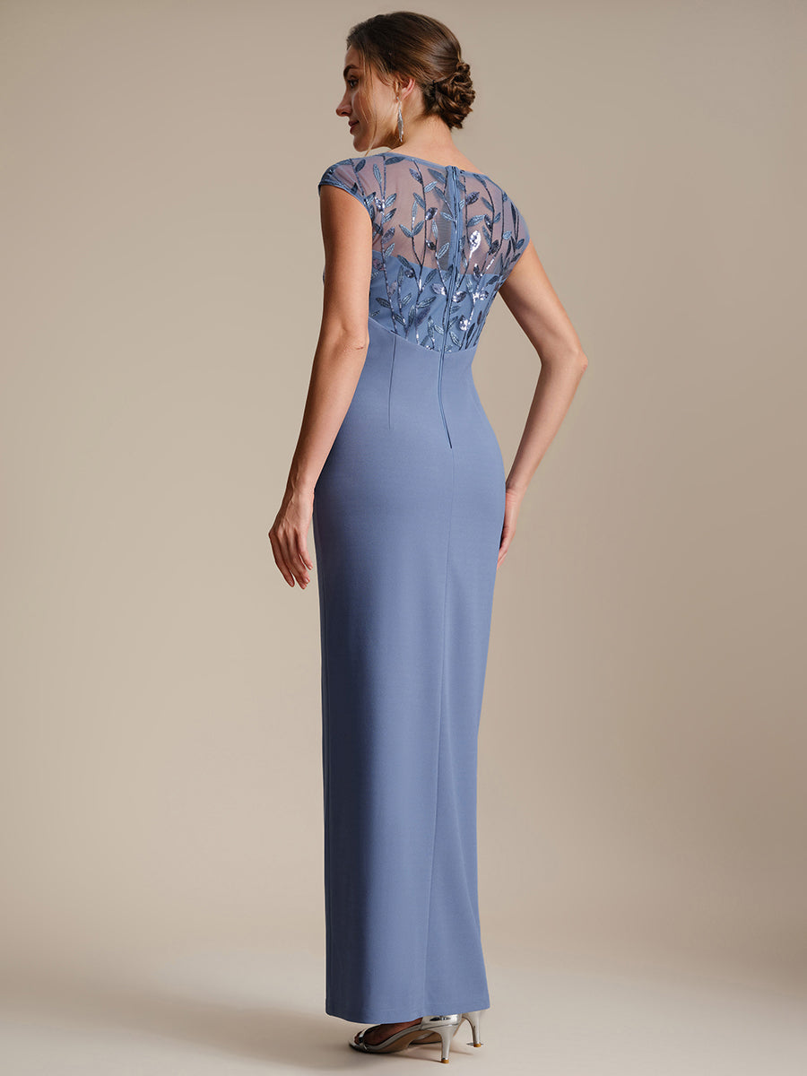 Crepe Knotted Cap Sleeve Wedding Guest Dress