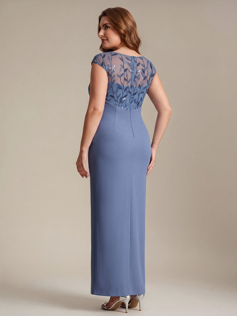 Crepe Knotted Cap Sleeve Wedding Guest Dress